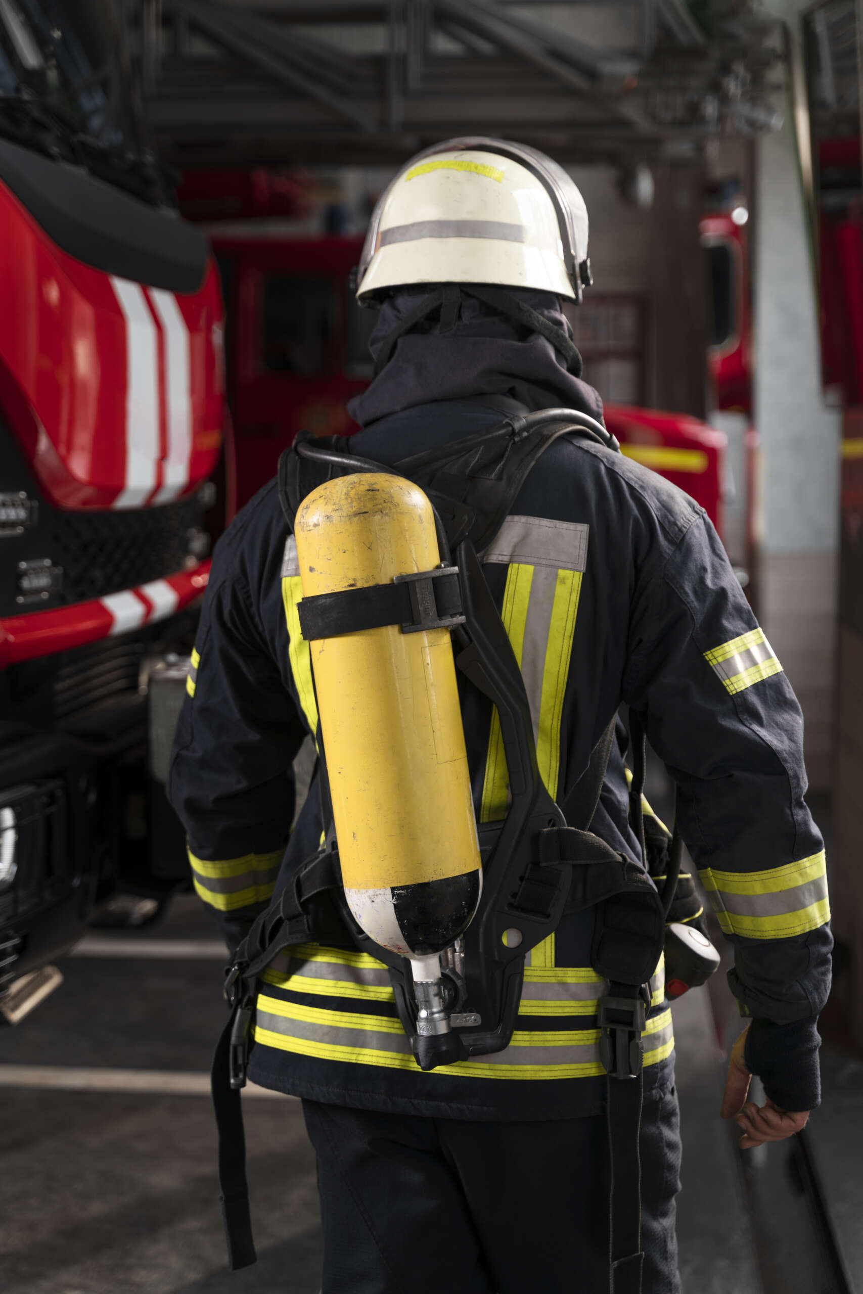 firefighter-station-with-suit-safety-helmet